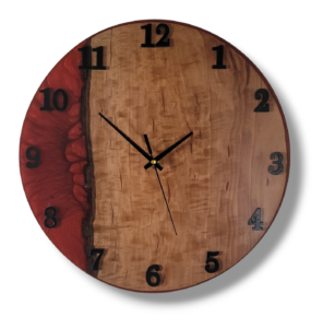 Horloge murale design bois massif artisanale R-unik Création