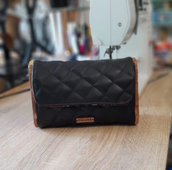 Mini sac bois et alter-cuir de raisin noir matelassé 118 – Image 2