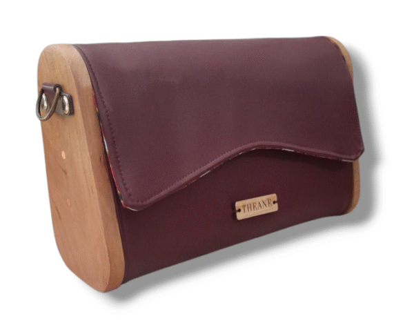 Mini sac bois et alter-cuir de raisin bordeaux 114